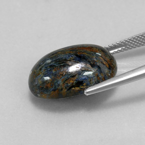 Pietersite naturale multicolore da 12,48 ct, taglio ovale, opaco