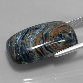 Pietersite naturale multicolore da 22,09 ct, baguette, opaco