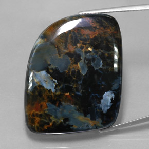 Pietersite naturale multicolore da 57,58 ct, forma fantasia, opaco