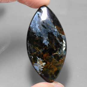 Pietersite naturale multicolore da 46,20 ct, marchesa, opaco