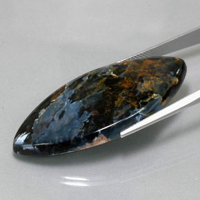 Pietersite naturale multicolore da 46,20 ct, marchesa, opaco