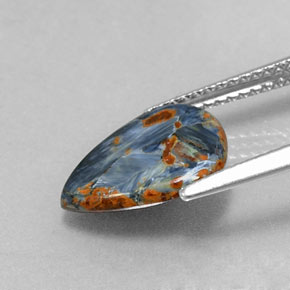 Pietersite naturale multicolore da 1,84 ct, taglio a pera, opaco