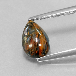 Pietersite naturale multicolore da 1,11 ct, taglio a pera, opaco