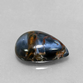 Pietersite naturale multicolore da 4,76 ct, taglio a pera, opaco