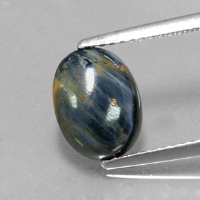 Pietersite naturale multicolore da 2,13 ct, taglio ovale, opaco