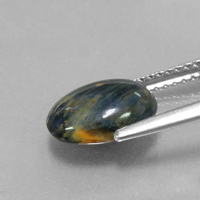 Pietersite naturale multicolore da 2,13 ct, taglio ovale, opaco