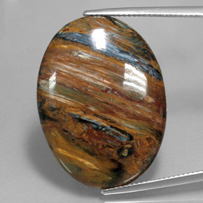Pietersite Multicolore naturale da 21.99 ct, Taglio ovale, Opaco