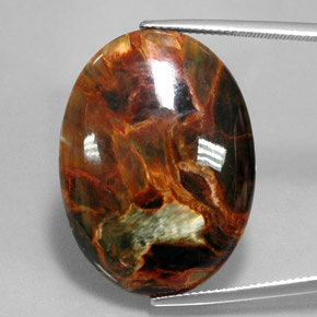 Pietersite naturale multicolore da 24,67 ct, taglio ovale, opaco