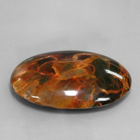 Pietersite naturale multicolore da 24,67 ct, taglio ovale, opaco