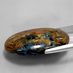 Pietersite naturale multicolore da 31,58 ct, taglio ovale, opaco