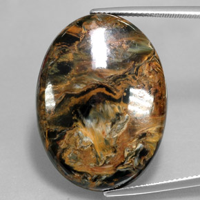 Pietersite naturale multicolore da 32,92 ct, taglio ovale, opaco