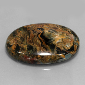 Pietersite naturale multicolore da 32,92 ct, taglio ovale, opaco
