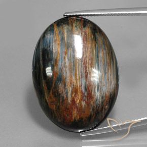 34.48ct Naturale Multicolore Pietersite, Ovale, Opaco