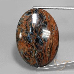 Pietersite Multicolore naturale da 26.24 ct, Taglio ovale, Opaco