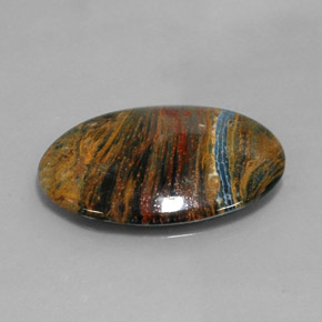 Pietersite naturale multicolore da 20,19 ct, taglio ovale, opaco