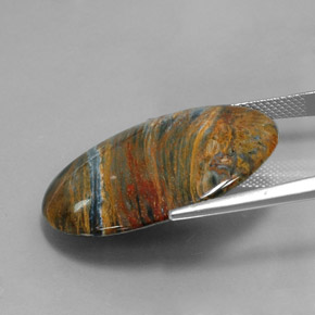 Pietersite naturale multicolore da 20,19 ct, taglio ovale, opaco