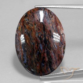 18.72ct Naturale Multicolore Pietersite, Ovale, Opaco