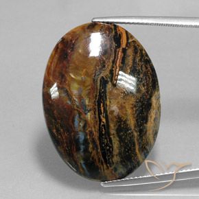 23.92ct Naturale Multicolore Pietersite, Ovale, Opaco