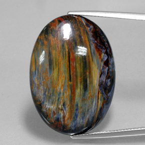 Pietersite Multicolore naturale da 28.90 ct, Taglio ovale, Opaco