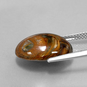 Pietersite naturale multicolore da 7,00 ct, taglio ovale, opaco