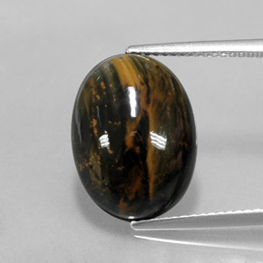 Pietersite naturale multicolore da 7,12 ct, taglio ovale, opaco