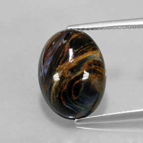 Pietersite Multicolore naturale da 7.86 ct, Taglio ovale, Opaco