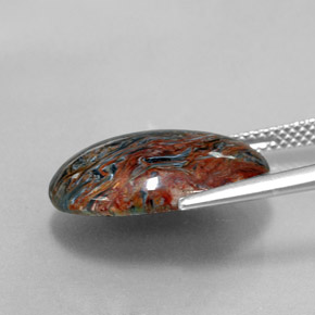 Pietersite naturale multicolore da 6,85 ct, taglio ovale, opaco
