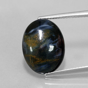 Pietersite naturale multicolore da 5,59 ct, taglio ovale, opaco