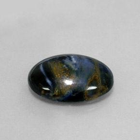Pietersite naturale multicolore da 5,59 ct, taglio ovale, opaco
