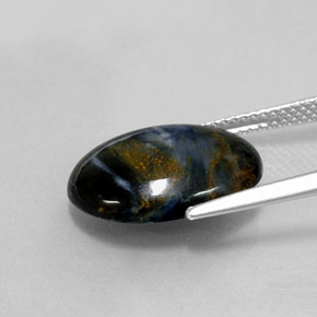 Pietersite naturale multicolore da 5,59 ct, taglio ovale, opaco