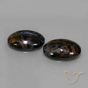 Gemme di Pietersite Nero naturale da 15.26 ct, Taglio ovale, Opaco