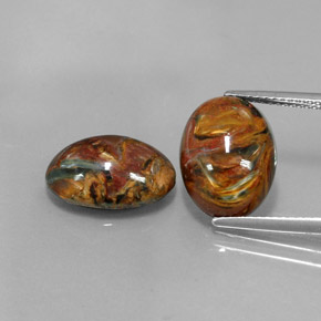 Pietersite naturale multicolore da  ct, taglio ovale, opaco