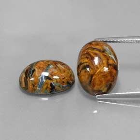 Pietersite naturale multicolore da  ct, taglio ovale, opaco