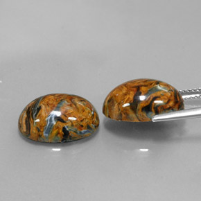 Pietersite naturale multicolore da  ct, taglio ovale, opaco