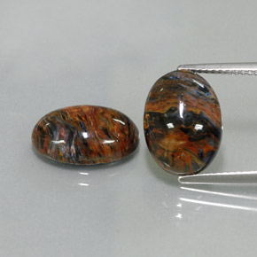 Pietersite naturale multicolore da  ct, taglio ovale, opaco