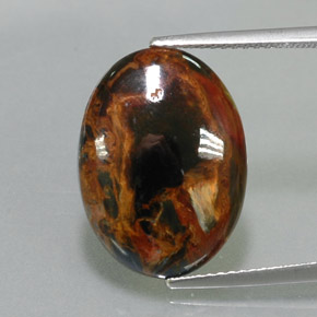 Pietersite naturale multicolore da 5,53 ct, taglio ovale, opaco