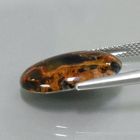 Pietersite naturale multicolore da 5,53 ct, taglio ovale, opaco