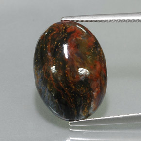 Pietersite naturale multicolore da 7,68 ct, taglio ovale, opaco