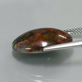 Pietersite naturale multicolore da 7,68 ct, taglio ovale, opaco