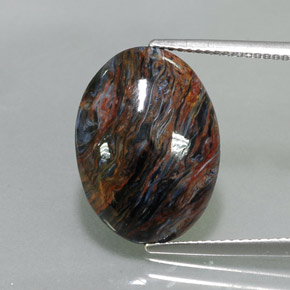 Pietersite naturale multicolore da 7,82 ct, taglio ovale, opaco