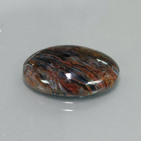 Pietersite naturale multicolore da 7,82 ct, taglio ovale, opaco