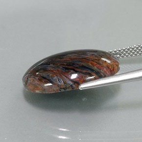 Pietersite naturale multicolore da 7,82 ct, taglio ovale, opaco