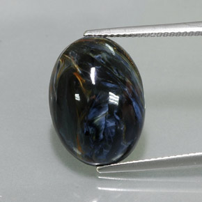 Pietersite naturale multicolore da 9,68 ct, taglio ovale, opaco