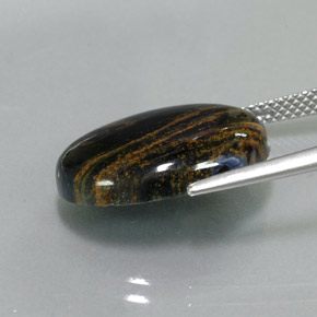 Pietersite naturale multicolore da 8,24 ct, taglio ovale, opaco