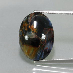 Pietersite naturale multicolore da 7,40 ct, taglio ovale, opaco