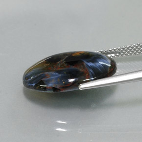Pietersite naturale multicolore da 7,40 ct, taglio ovale, opaco