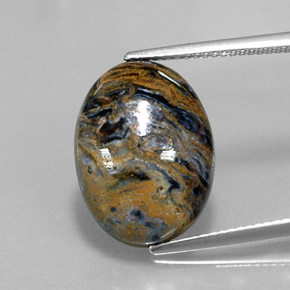 Pietersite naturale multicolore da 8,02 ct, taglio ovale, opaco