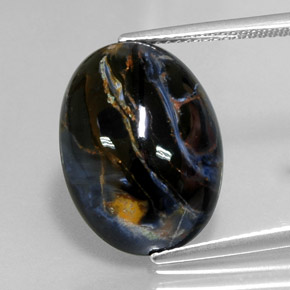 Pietersite naturale multicolore da 10,98 ct, taglio ovale, opaco