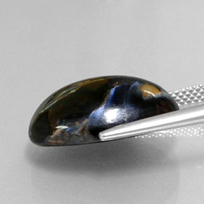 Pietersite naturale multicolore da 10,98 ct, taglio ovale, opaco