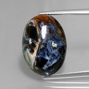 Pietersite naturale multicolore da 11,36 ct, taglio ovale, opaco